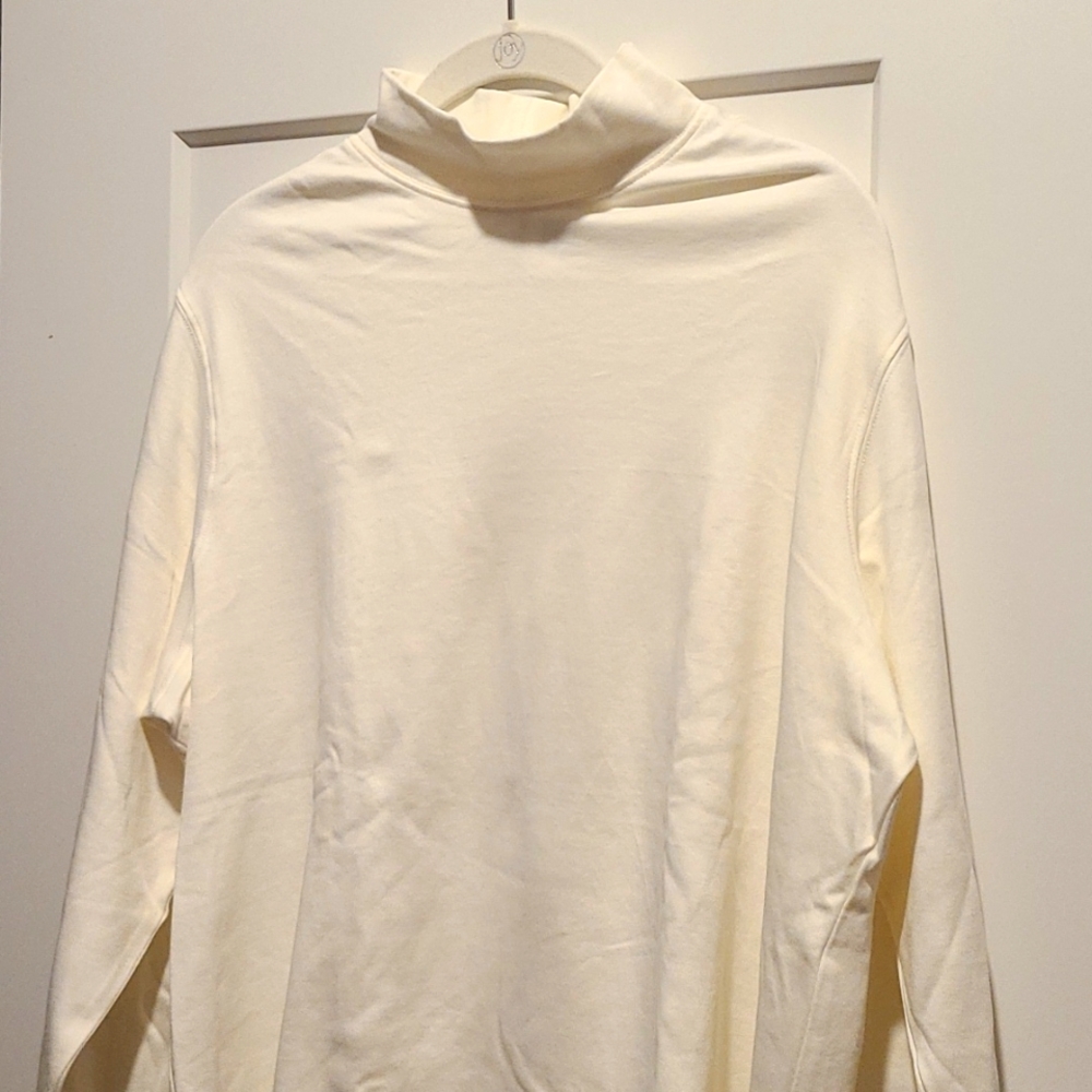 Lands End 1X white turtleneck